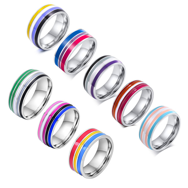 Wholesale Stainless Steel 2021 New Style Rainbow Ring