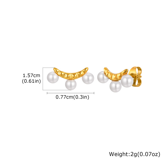 Wholesale Stainless Steel Pearl Earrings