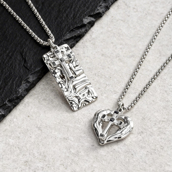 Wholesale Stainless Steel Molten Cross Pendant Necklace
