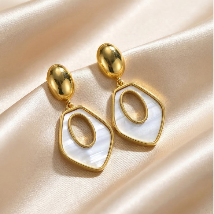 Wholesale Vintage Stainless Steel Shell Earrings