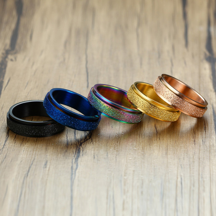 Wholesale Stainless Steel Rotating Wedding Ring For Men Women