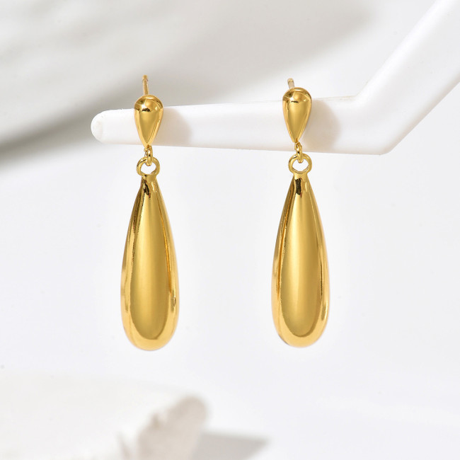 Wholesale Stainless Steel Long Teardrop Earrings