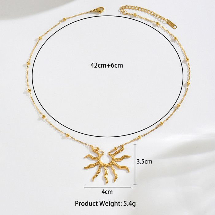 Wholesale Stainless Steel Sunburst Necklace