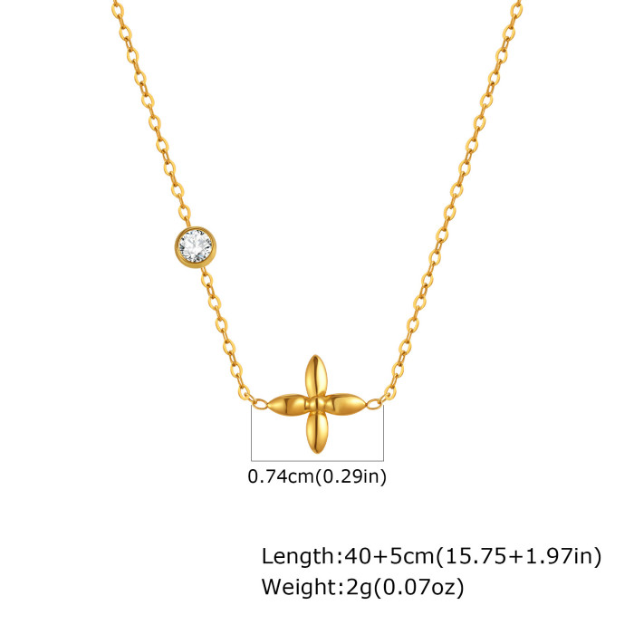 Wholesale Stainless Steel Butterfly Zirconia Necklace