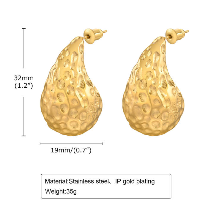 Wholesale Stainless Steel Hammered Drop Earrings