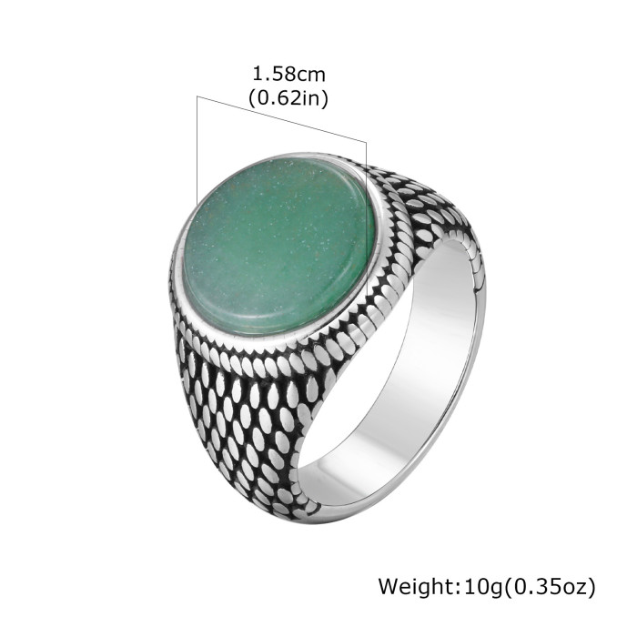 Wholesale Stainless Steel Black Onyx Turquoise Ring