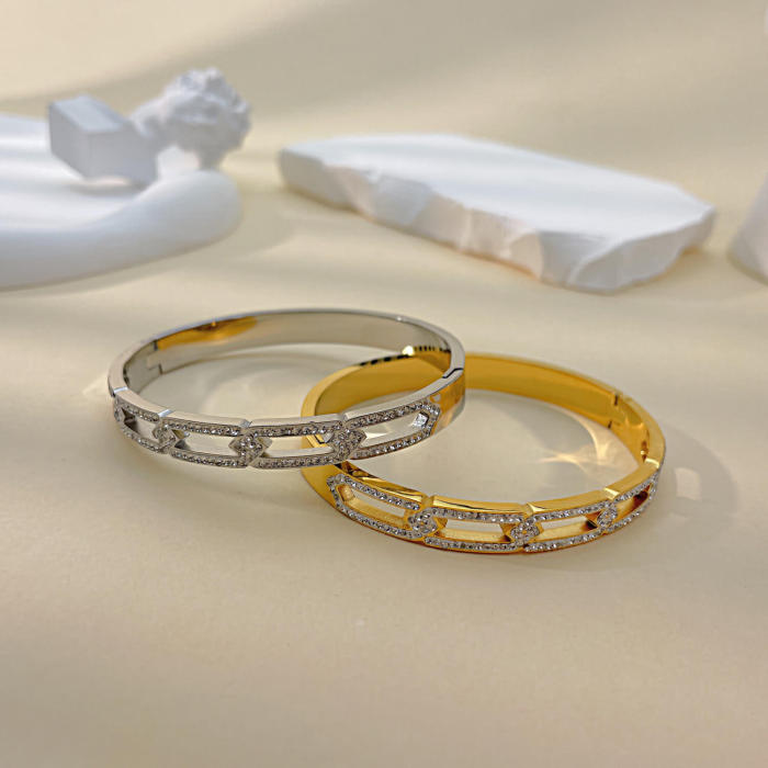 Wholesale Stainless Steel CZ Bangles