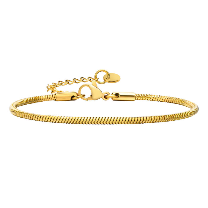 Wholesale Stainless Steel 2mm Round Snake Chain Bracelet