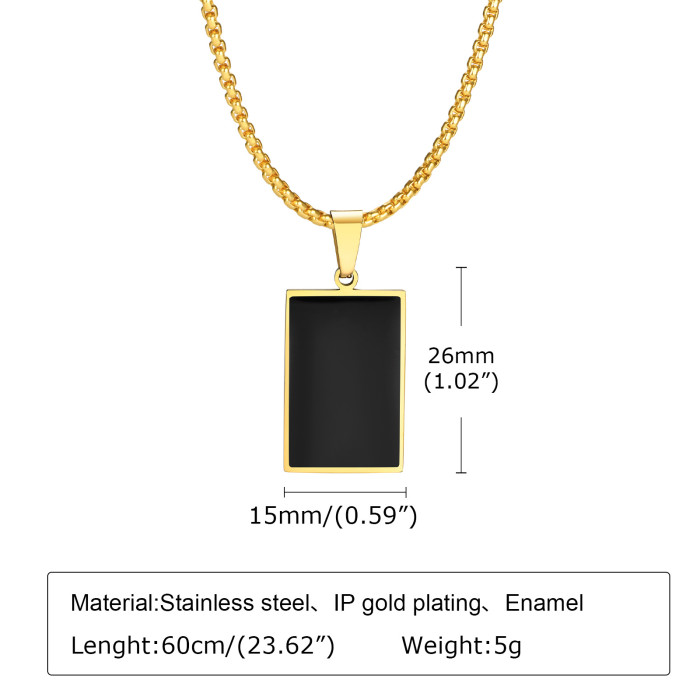 Wholesale Stainless Steel Men Rectangular Pendants