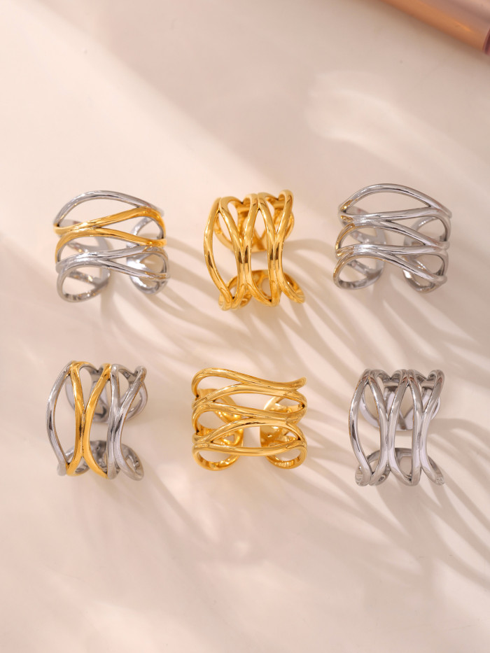 Wholesale Stainless Steel Irregular Multi-Layer Rings