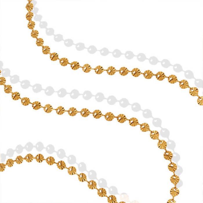 Wholesale Stainless Steel Ruffled Gold Circle Charm Bracelet