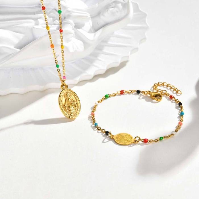 Wholesale Stainless Steel Colorful Beads Bracelet