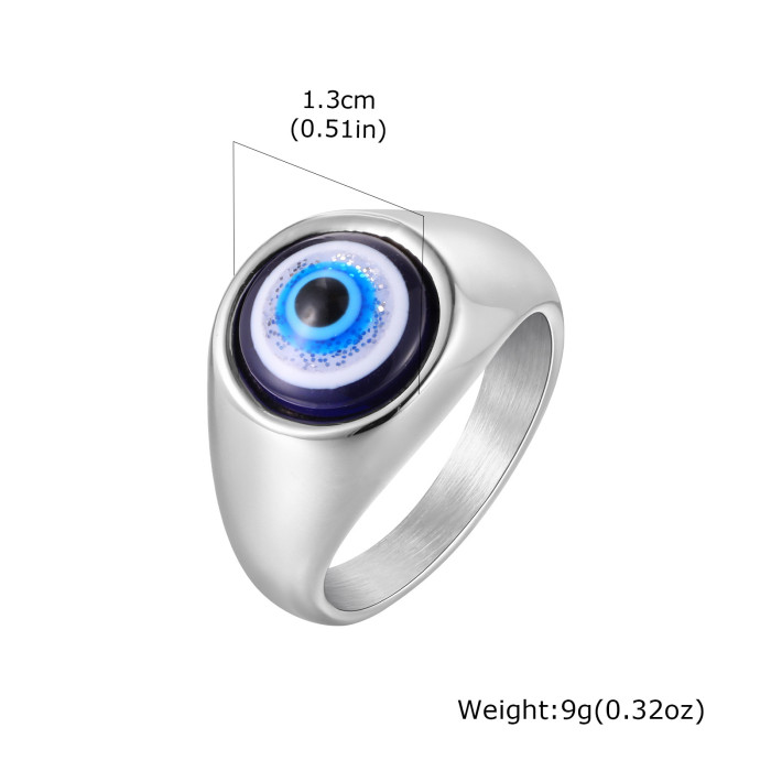 Wholesale Stainless Steel Evil Eye Ring