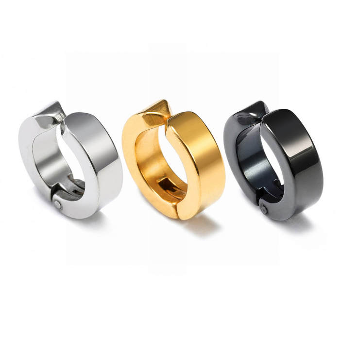 Wholesale Stainless Steel Mens Huggie Earring Clips