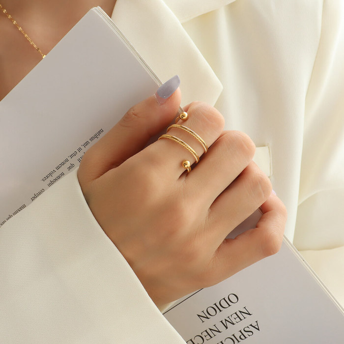 Wholesale Stainless Steel Double Spring Twist Ring