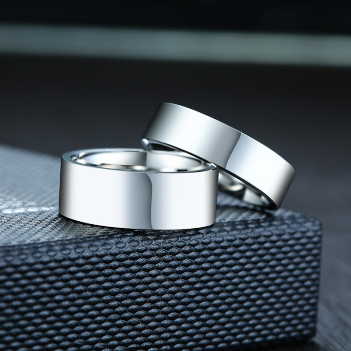 Wholesale Stainless Steel Flat Wedding Band Engagement Ring