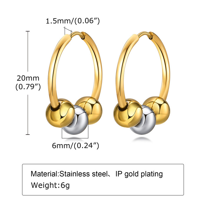 Wholesale Stainless Steel Hoop Earrings with Ball