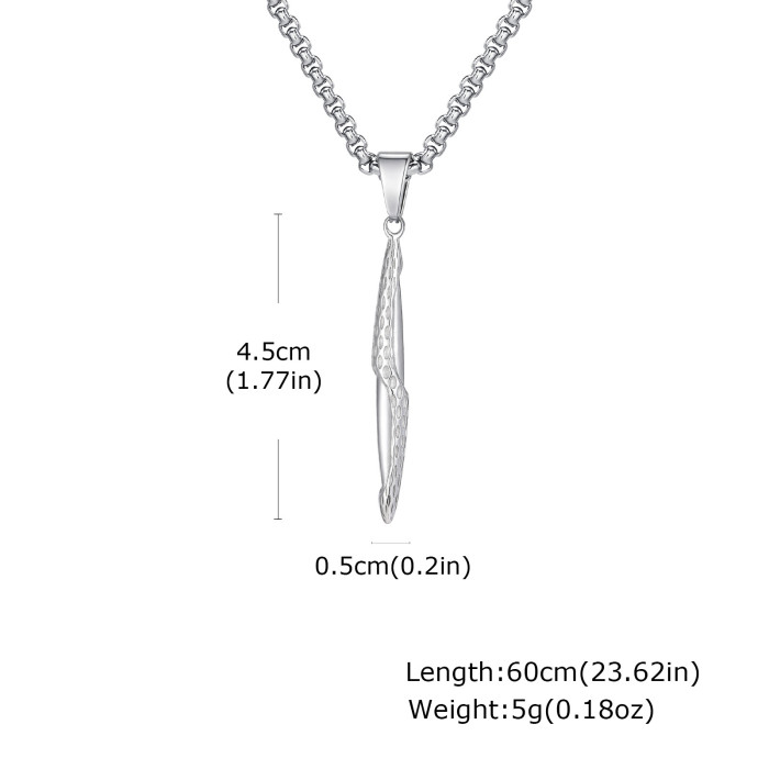 Wholesale Stainless Steel Hammered Long Pendant