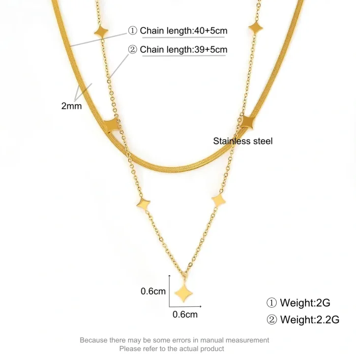 Wholesale Stainless Steel Stacked Collarbone Necklace