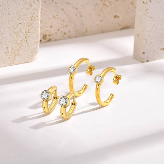 Wholesale Stainless Steel 18k Gold Earring