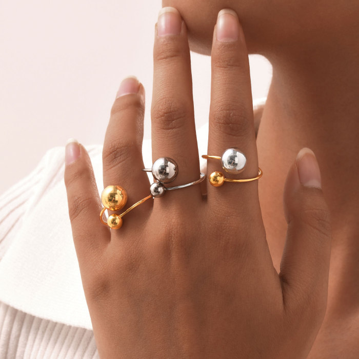 Wholesale Stainless Steel Women Elegant Staggered Ring