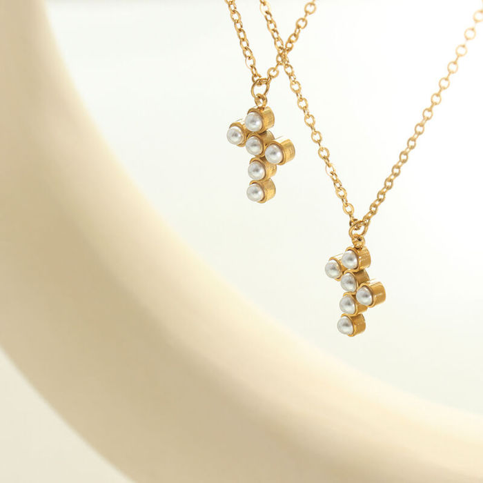 Wholesale Stainless Steel Pearl Cross