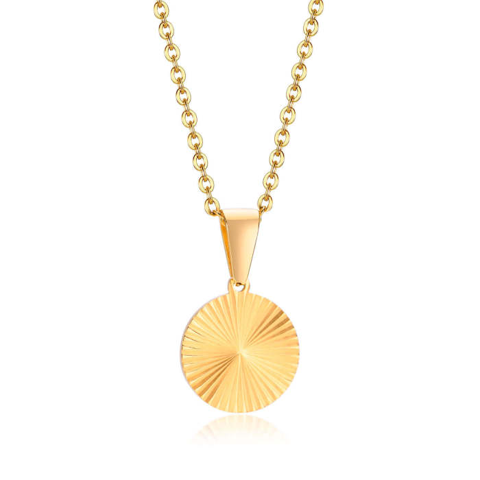 Wholesale Stainless Steel Pleated Heart Necklace for Women