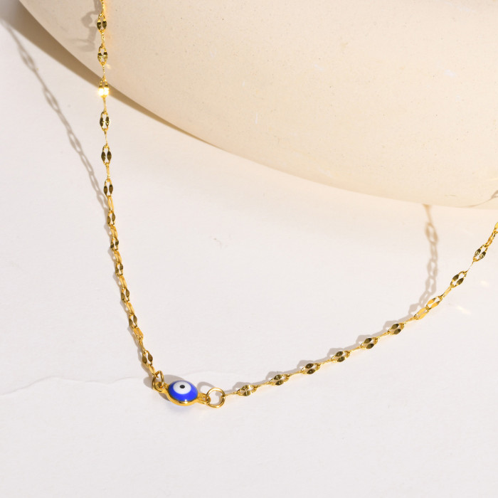 Wholesale Stainless Steel Devil's Eye Lip Chain Necklace