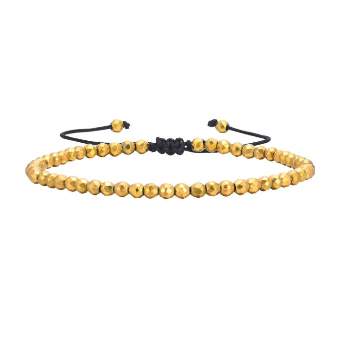 Wholesale Black Gallstone Gold Beaded Bracelet