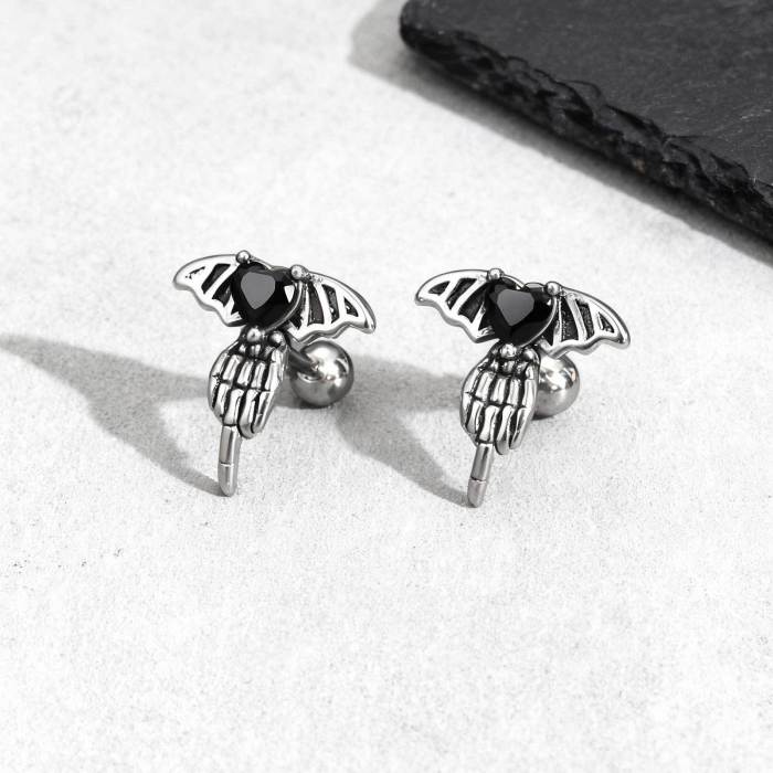 Stainless Steel Bat Wing Stud Earrings Wholesale