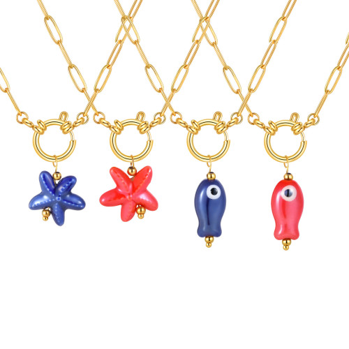 Wholesale Stainless Steel Ocean Theme Necklace