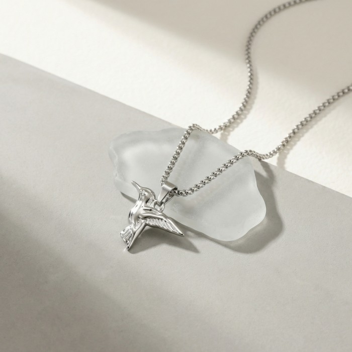 Wholesale Stainless Steel Hummingbird Pendant Necklace