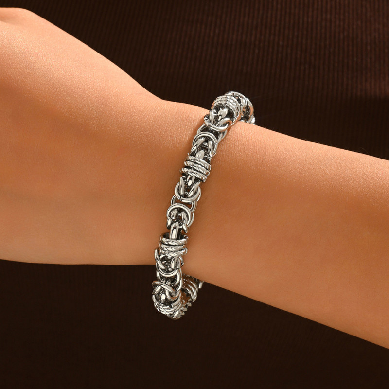 Wholesale Stainless Steel Byzantine Chain Bracelet