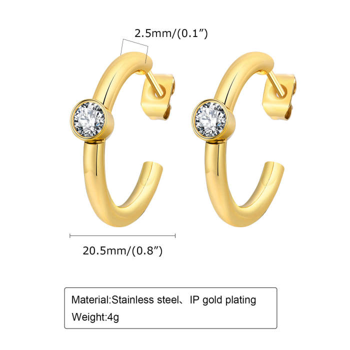 Wholesale Stainless Steel 18k Gold Earring