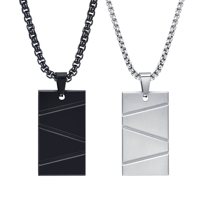 Wholesale Stainless Steel Geometric Design Dog Tag Pendant