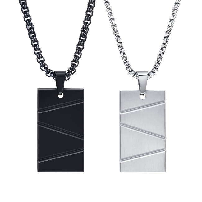 Wholesale Stainless Steel Geometric Design Dog Tag Pendant