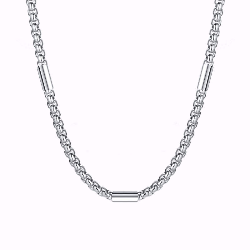 Wholesale Stainless New Style Rounded Box Chain Necklace