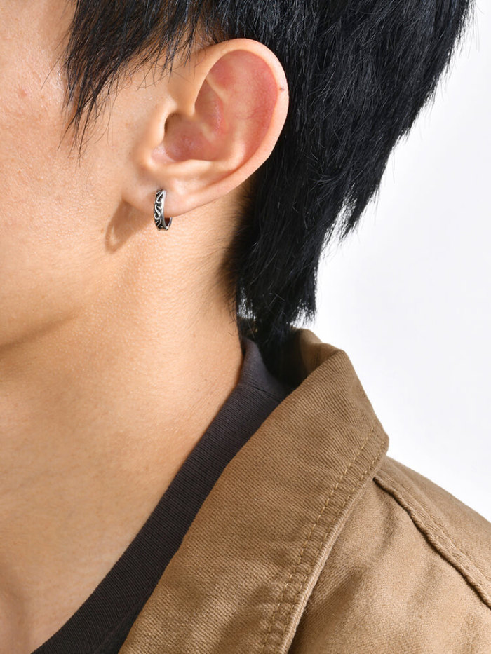 Wholesale Stainless Steel Mens Huggie Earring