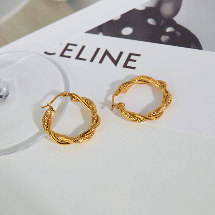 Wholesale Stainless Steel Twist Women Earring