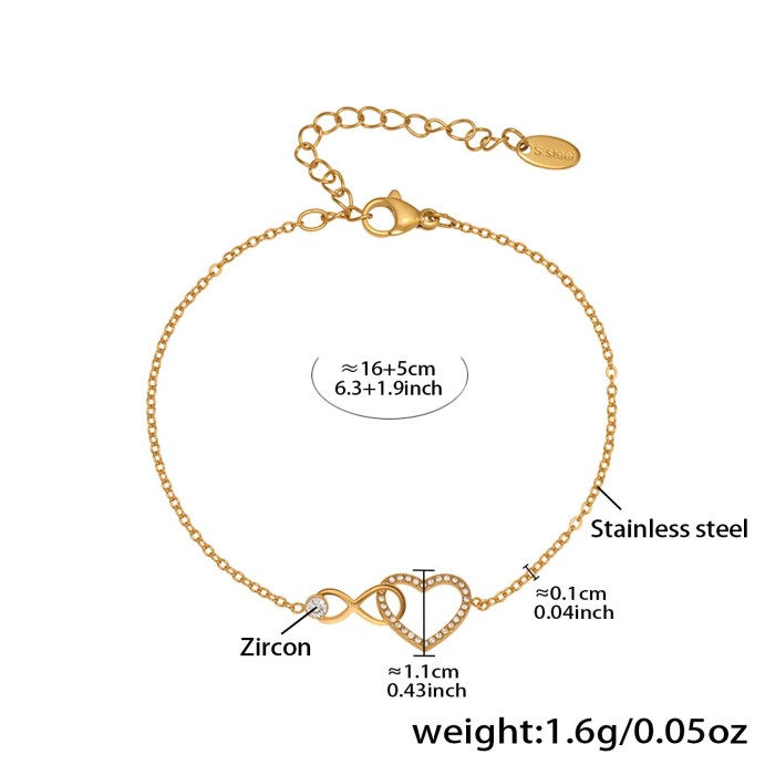 Wholesale Stainless Steel Infinity Love Bracelet Necklace