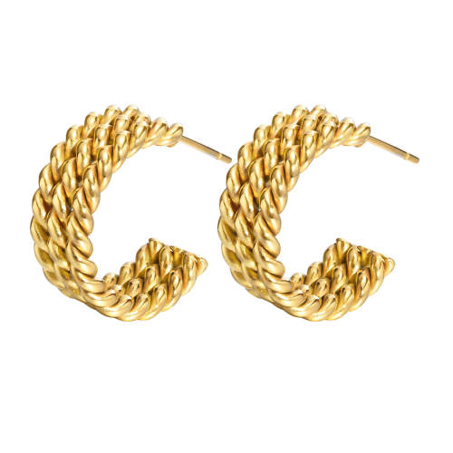Wholesale Stainless Steel Triple Twist Hoop Earrings
