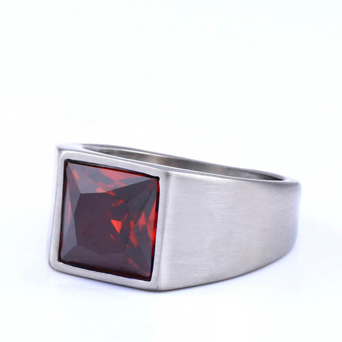 Wholesale Stainless Steel Mens Ring with Stone