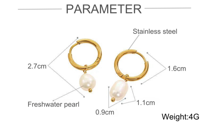 Wholesale Stainless Steel Pearl Drop Earrings