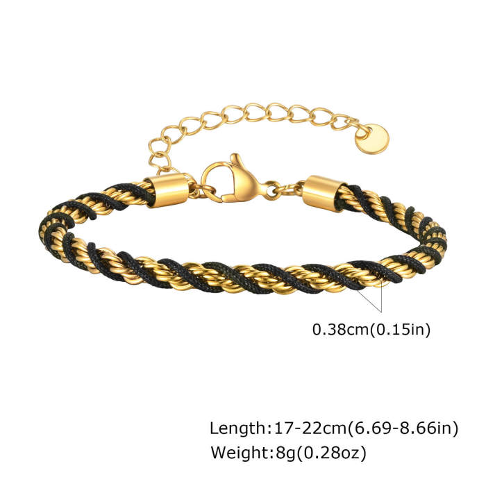 Wholesale Stainless Steel Braided Rope Twist Bracelet