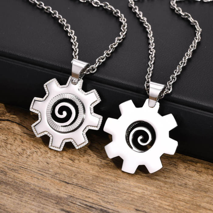 Wholesale Stainless Steel Men's Gear Necklace