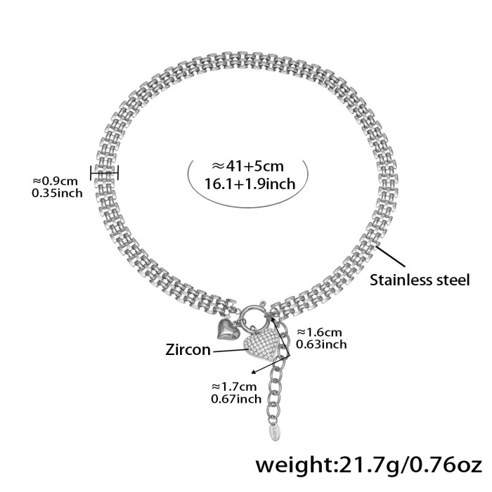 Wholesale Stainless Steel Love Zirconia Bracelet Necklace