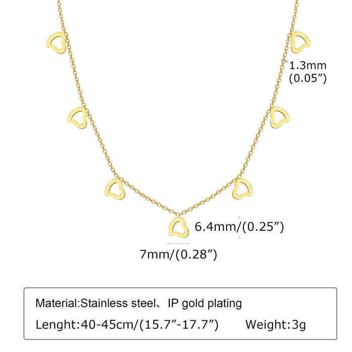 Wholesale Stainess Steel Love Moon Clover Lightning Cross Embellished Necklace