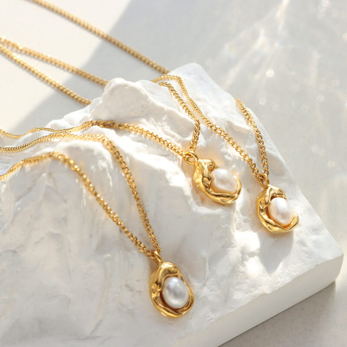 Wholesale Stainless Steel Nest Pearl Necklace for Women