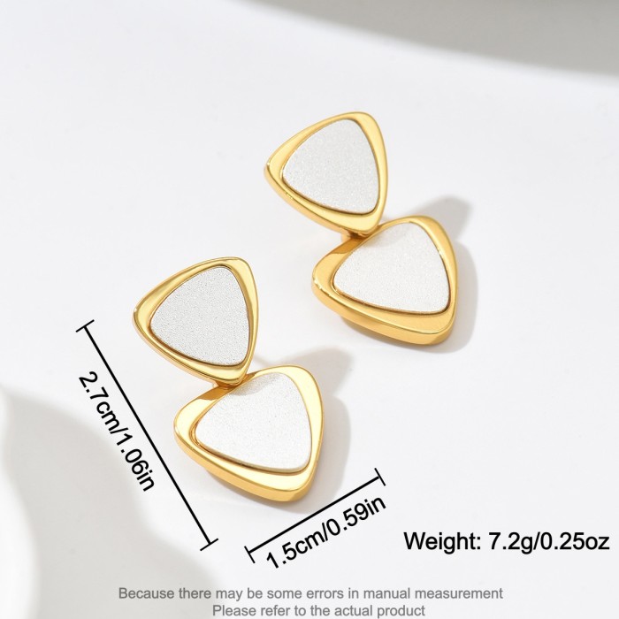 Wholesale Modern Two-Tone Triangular Drop Earrings