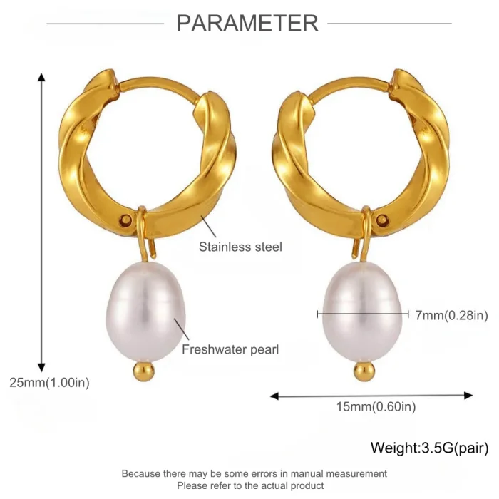 Wholesale Stainless Steel Hoop Earring with Pearl